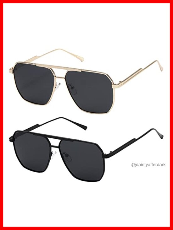 Accessories - Polarized Square Sunglasses for Women Men UV Protection Stainless Steel